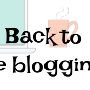 Back to Blogging