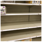 Empty shelves at Target